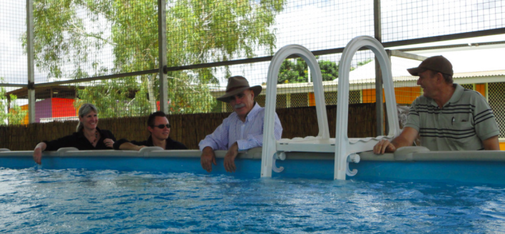 don't they all look so pleased with themselves, a pool designed for a family being used for over 200 children